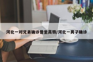 河北一对兄弟确诊曾坐高铁/河北一男子确诊