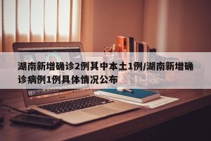 湖南新增确诊2例其中本土1例/湖南新增确诊病例1例具体情况公布